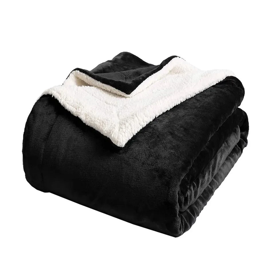Svart Sherpa filt