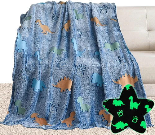 Dinosaur Flanell Lysande filt