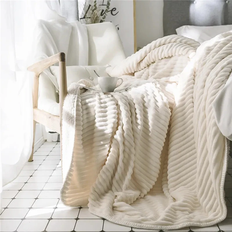 Flanell fleece filt i dubbelsidig tyg