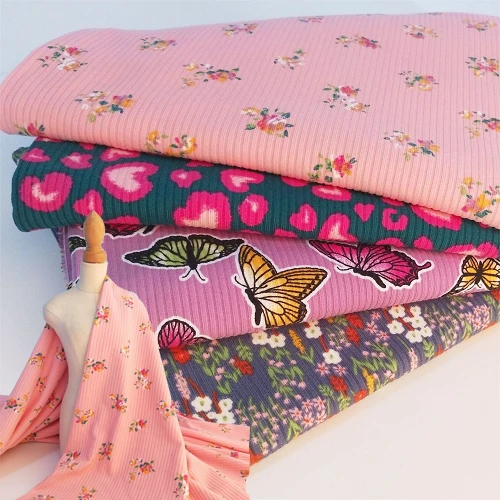 Ribbtyg med Jacquardtryck
