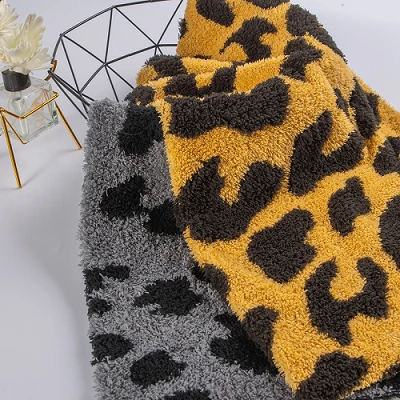 Leopardmönstrat Sherpa-tyg