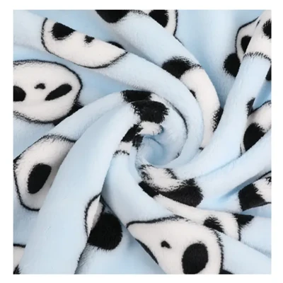 Söt panda tryckt mjukt flanell tyg