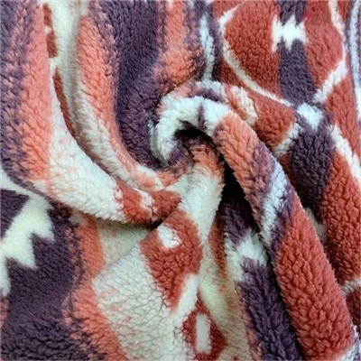 Tryckt sherpa -tyg