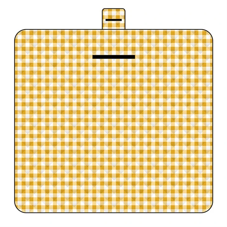 Gul pläd picknickmatta