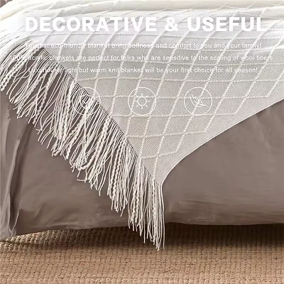 100%Acrylic Knitted Couch Throw Blanket