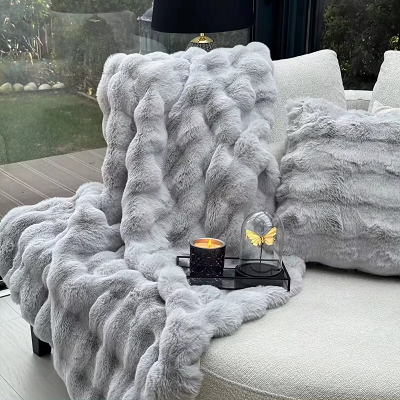 Kaninhårbubbla filt