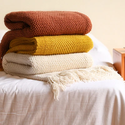 Tassel Fringe Throw Filt